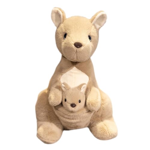 IMIKEYA Und Sohn Kangaroo - Puppe Plüsch Ausgestopft Große Kuscheltiere Mini Tierisches Stofftier Kuscheltiere Für Mädchen Gefälschtes Tier Khaki Pp Baumwolle von IMIKEYA