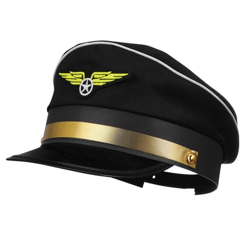 IMIKEYA Verstellbare Pilotenmütze für Erwachsene Robuste Hutdekoration für Halloween und Kostümpartys für Flugzeug Themenveranstaltungen Cosplay und Auftritte IMIKEYA Verstellbare Pilotenmütze für Erwachsene Robuste Hutdekoration für Halloween und Kostümpartys für Flugzeug Themenveranstaltungen Cosplay und Auftritte von IMIKEYA