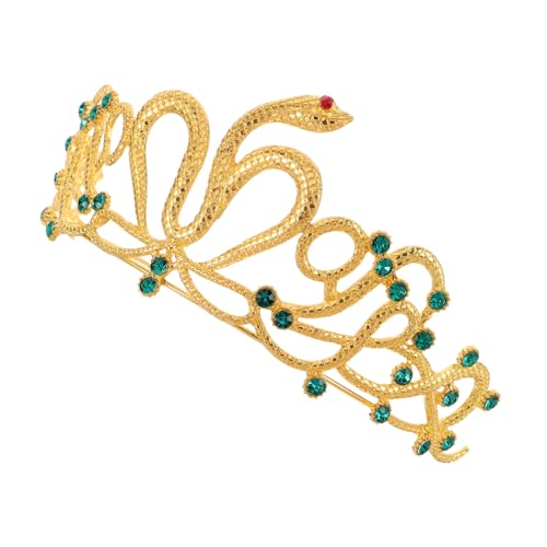 IMIKEYA Vintage Ägyptische Haarschmuck aus Legierung mit Funkelnden Grünen Strasssteinen Königliche Schlange Tiara für Hochzeiten Halloween und Festliche Kostümpartys von IMIKEYA