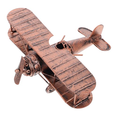 IMIKEYA Vintage Metall Spielzeug Flugzeug Eisen Handwerk Doppeldecker Modell Flugzeug Sammler Hause Handwerk von IMIKEYA