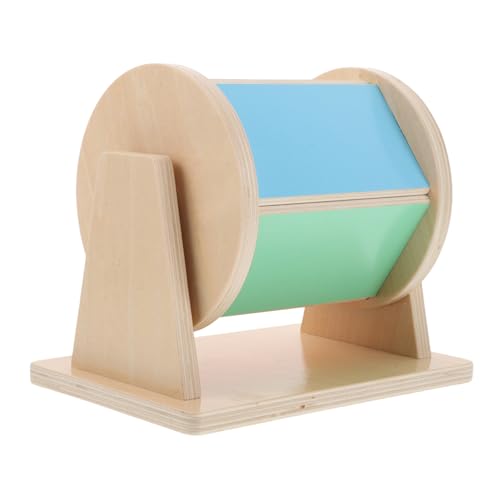 IMIKEYA Vorschulspielzeug Montessori-Trommel Montessori- Für Kleinkinder Spielzeugtrommel Spinntrommel Trommel Babyspielzeug Mit Drehender Trommel Holz von IMIKEYA