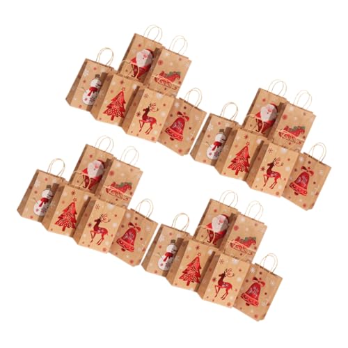IMIKEYA Weihnachts Geschenkverpackungsbeutel Aus Kraftpapier Handgehaltene Papiertüten Für Weihnachten Für Süßigkeiten Und Kleine von IMIKEYA