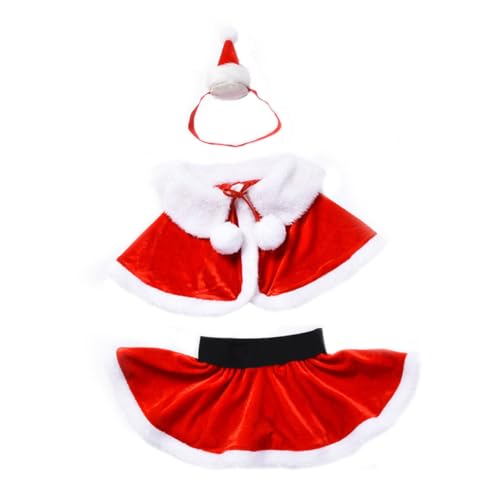 IMIKEYA Weihnachts Mädchenkostüm mit Cape und Kurzem Rock Elastisches Satin Material Festliches Cosplay Outfit für Party Fotoshooting und Weihnachtsfeier IMIKEYA Weihnachts Mädchenkostüm mit Cape und Kurzem Rock Elastisches Satin Material Festliches Cosplay Outfit für Party Fotoshooting und Weihnachtsfeier von IMIKEYA