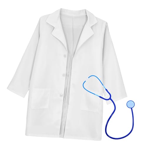 IMIKEYA Weißer Kittel Mädchen Labor Kleid Arzt Scrubs Rolle Kostüme Mantel Baumwolle IMIKEYA Weißer Kittel Mädchen Labor Kleid Arzt Scrubs Rolle Kostüme Mantel Baumwolle von IMIKEYA