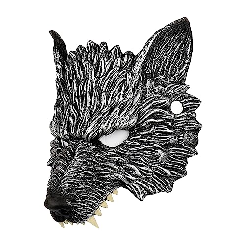 IMIKEYA Werwolf-maske Kinder Maskerade Maske Fursuit Tierische Gesichtsbedeckung Mardi Gras Gesichtsbedeckung Wolf Für Männer Wolf-halloween Wolf Kostüm 3d Kopfbedeckung Pu-schaum Sanft von IMIKEYA