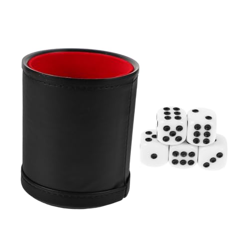 IMIKEYA Würfelbecher spielwürfel Party Spiele Spiel Würfelrolltablett Würfelschale zum Rollen Würfelrollenbecher Würfelspiel Fall Würfelschüttler Mini- Plastik Black von IMIKEYA
