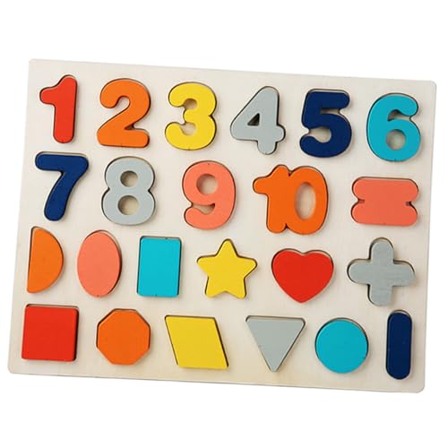 IMIKEYA Zahlen-Alphabet-Puzzle Puzzle kinderpuzzle spielsachen Toys spielzeuge Holzblöcke Form Blöcke identifizieren Lernen hölzern Colorful von IMIKEYA
