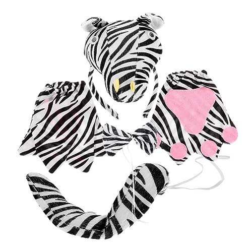 IMIKEYA Zebra Kostüm Zubehör Set Teilig mit Zebra Stirnband Fliege und Handschuhen Weiches Stoffmaterial Wiederverwendbar für Erwachsene und Teens Halloween Karneval Party von IMIKEYA