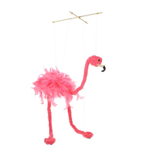 IMIKEYA Zeichenfolge Flamingo-Puppe vorgeben, Puppenspiel zu Marionetten Tiere Marionette Marionette Leistung Plüschpuppe pelzige Tierpuppe Bambus Rosa von IMIKEYA
