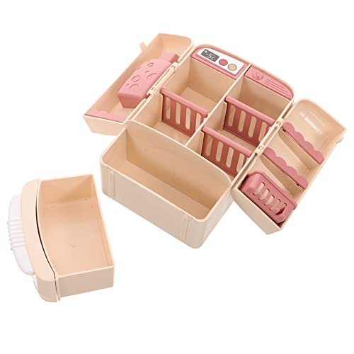 IMIKEYA Zweitüriger Kühlschrank Küchenminiaturen Puppenhaus Miniaturen Mini-hauskühlschrank Miniaturen Zum Basteln Miniaturkühlschrank Kühlschrank Puppenmöbel Abs Beige von IMIKEYA