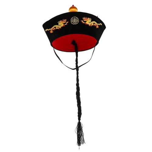 IMIKEYA chinesischer Kostümkaiserhut Chinesische Kaiserhut Asiatische Kopfbedeckung Chinesischer Kulturhut Hanfu Kopfbedeckung Antiker Hut Cosplay-Hüte chinesische hüte Wolle Black von IMIKEYA