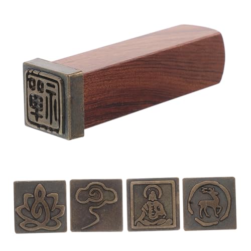 IMIKEYA handgeschnitzte Stempel chinesische Kalligraphie siegelstempel Kunsthandwerk Stempel Dekorativer Stempel Stempelkunst Buchstabenstempel für Ton Tonstempel Keramik Briefstempel Holz von IMIKEYA