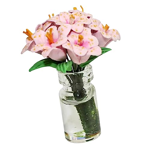 IMIKEYA künstliche Miniatur Bonsai-Werkzeuge Mini- winziges Artificial Plant Bonsai künstlich Wohnaccessoire Mini-Topfpflanze kleine Bonsai-Verzierung Harz Rosa von IMIKEYA
