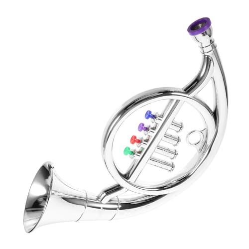 IMIKEYA simuliertes Musikinstrument- kinderinstrumente musikinstrumente - Trompete musikspielzeug kompaktes Kunststoffhorn Schulspielzeughorn Plastik Silver von IMIKEYA