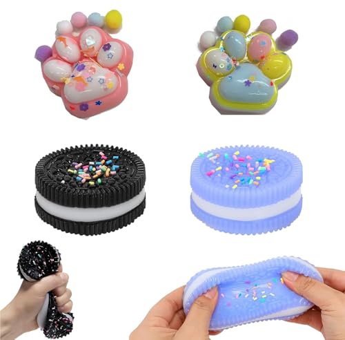 2 Stück Biscuit Stress Relief Toy und 2 x Mini Katzenpfoten Squishy Spielzeug – Weiches Sensorisches Anti-Stress Spielzeug für Kinder und Erwachsene Fidget Toys 2 Stück Biscuit Stress Relief Toy und 2 x Mini Katzenpfoten Squishy Spielzeug – Weiches Sensorisches Anti-Stress Spielzeug für Kinder und Erwachsene Fidget Toys von IMMCUTE