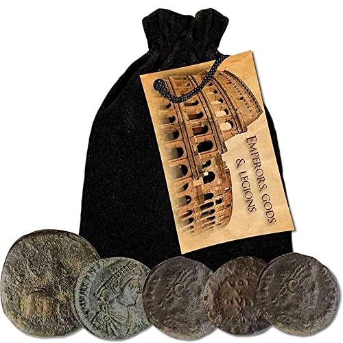 IMPACTO COLECCIONABLES 5 Original kaiserlich-römische Münzen in einem Münzbeutel - Seltene Münzen von Kaisern, Göttern und Legionen – Münzsammlung Metallmünzen Münzen sammeln von IMPACTO COLECCIONABLES