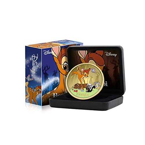 Disney Bambi Classics Kollektion - 24 Karat vergoldete 65 mm Sammlermünze der Luxusklasse von IMPACTO COLECCIONABLES