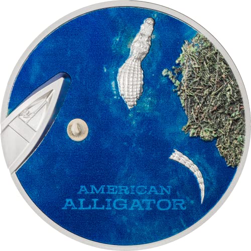 IMPACTO COLECCIONABLES Palau, 5 Dollars 2022. American Alligator. 1 oz Silber von IMPACTO COLECCIONABLES