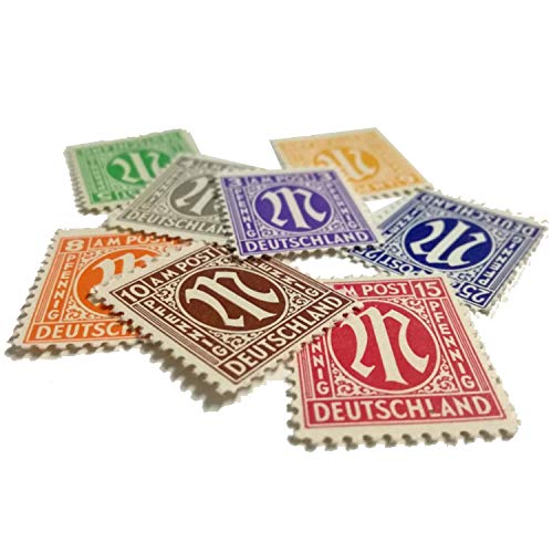 IMPACTO COLECCIONABLES Sammelbare Auswirkungen des Zweiten Weltkriegs - 9 Alliierte Briefmarken (Vereinigte Staaten und Großbritannien) aus Berlin von IMPACTO COLECCIONABLES