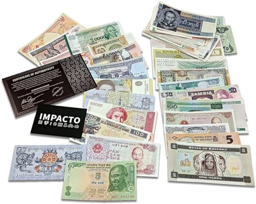 IMPACTO COLECCIONABLES | Sammlung von 100 echten Banknoten aus Aller Welt – Keine Duplikate, demonetisiert und aus verschiedenen Ländern | Ideal für Sammler, inkl. Echtheitszertifikat IMPACTO COLECCIONABLES | Sammlung von 100 echten Banknoten aus Aller Welt – Keine Duplikate, demonetisiert und aus verschiedenen Ländern | Ideal für Sammler, inkl. Echtheitszertifikat von IMPACTO COLECCIONABLES