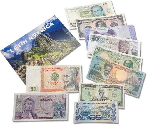 10 Geldscheine aus Lateinamerika - Banknoten Weltwährungs Sammlung - Altes Geld mit Echtheitszertifikat - Geld Scheine für Sammler & wissbegierige Kinder - Geldschein Kollektion von IMPACTO COLECCIONABLES