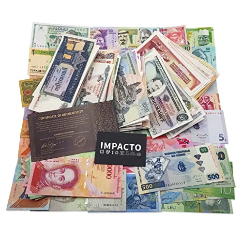 IMPACTO COLECCIONABLES Weltgeldbörse - 500 echte Geldscheine für Sammler - inklusive Echtheitszertifikat - Geschenk für Sammler von IMPACTO COLECCIONABLES