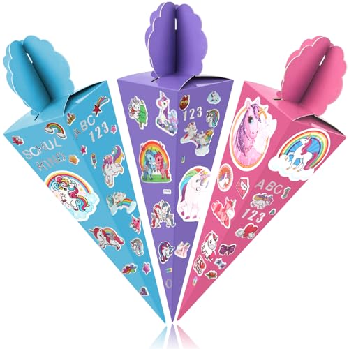 IMPPTE 3 Stück Einhorn Schultüte Bastelset Klein Schultüte Mädchen Zuckertüte Einhorn Lila Rosa Blau Geschwistertüten Rohling 35cm für Schulanfang Einschulung Deko IMPPTE 3 Stück Einhorn Schultüte Bastelset Klein Schultüte Mädchen Zuckertüte Einhorn Lila Rosa Blau Geschwistertüten Rohling 35cm für Schulanfang Einschulung Deko von IMPPTE