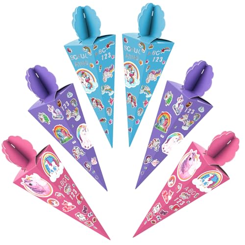 IMPPTE 6 Stück Einhorn Schultüte Bastelset Klein Schultüte Mädchen Zuckertüte Einhorn Lila Rosa Blau Geschwistertüten Rohling 35cm für Schulanfang Einschulung Deko IMPPTE 6 Stück Einhorn Schultüte Bastelset Klein Schultüte Mädchen Zuckertüte Einhorn Lila Rosa Blau Geschwistertüten Rohling 35cm für Schulanfang Einschulung Deko von IMPPTE