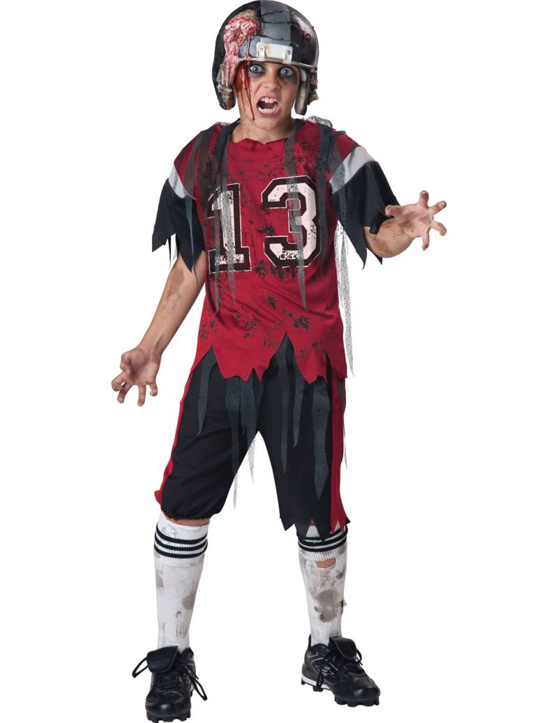 American Football Zombie Halloween-Kinderkostüm rot-weiss-schwarz von INCHARACTER