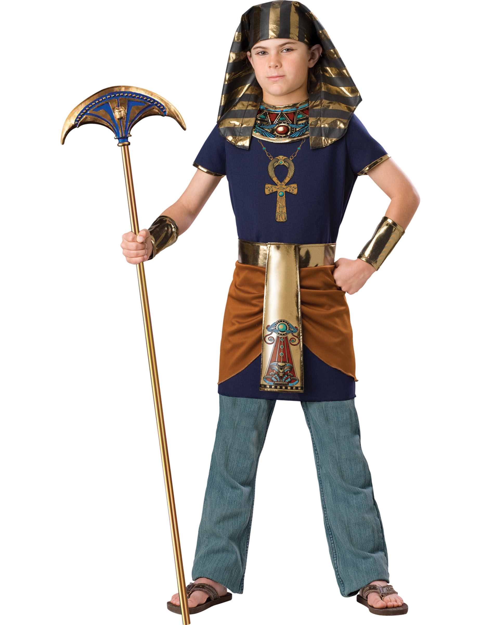 Deluxe Kinder-Kostüm Ägyptischer Pharao dunkelblau-gold von INCHARACTER