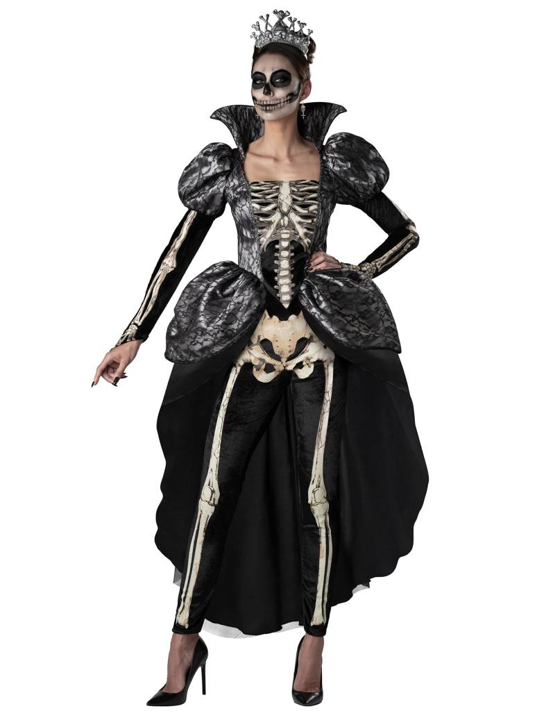 Königin der Skelette Damenkostüm Halloween schwarz-weiss von INCHARACTER