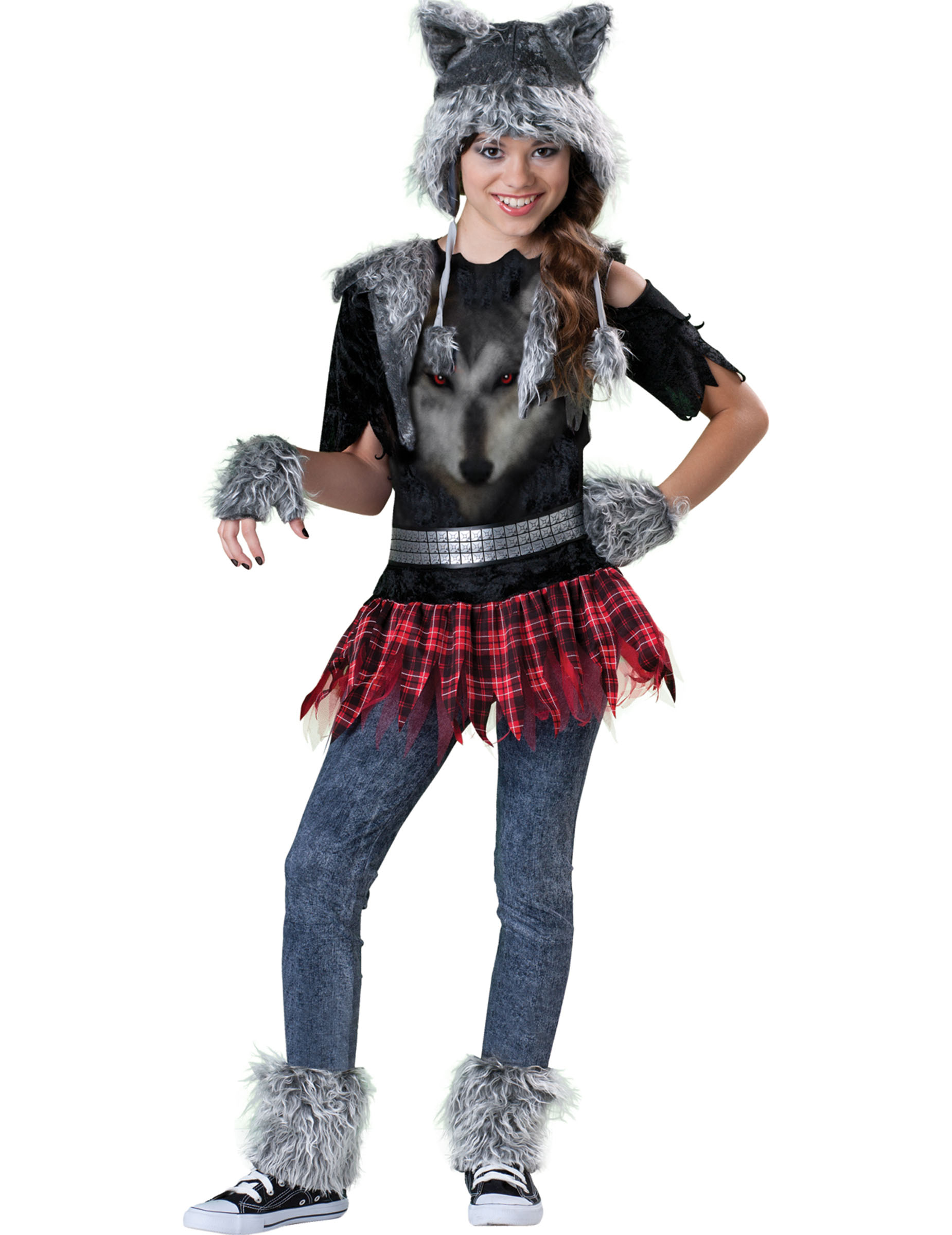 Mädchen Wolf Kostüm bunt von RASTA IMPOSTA