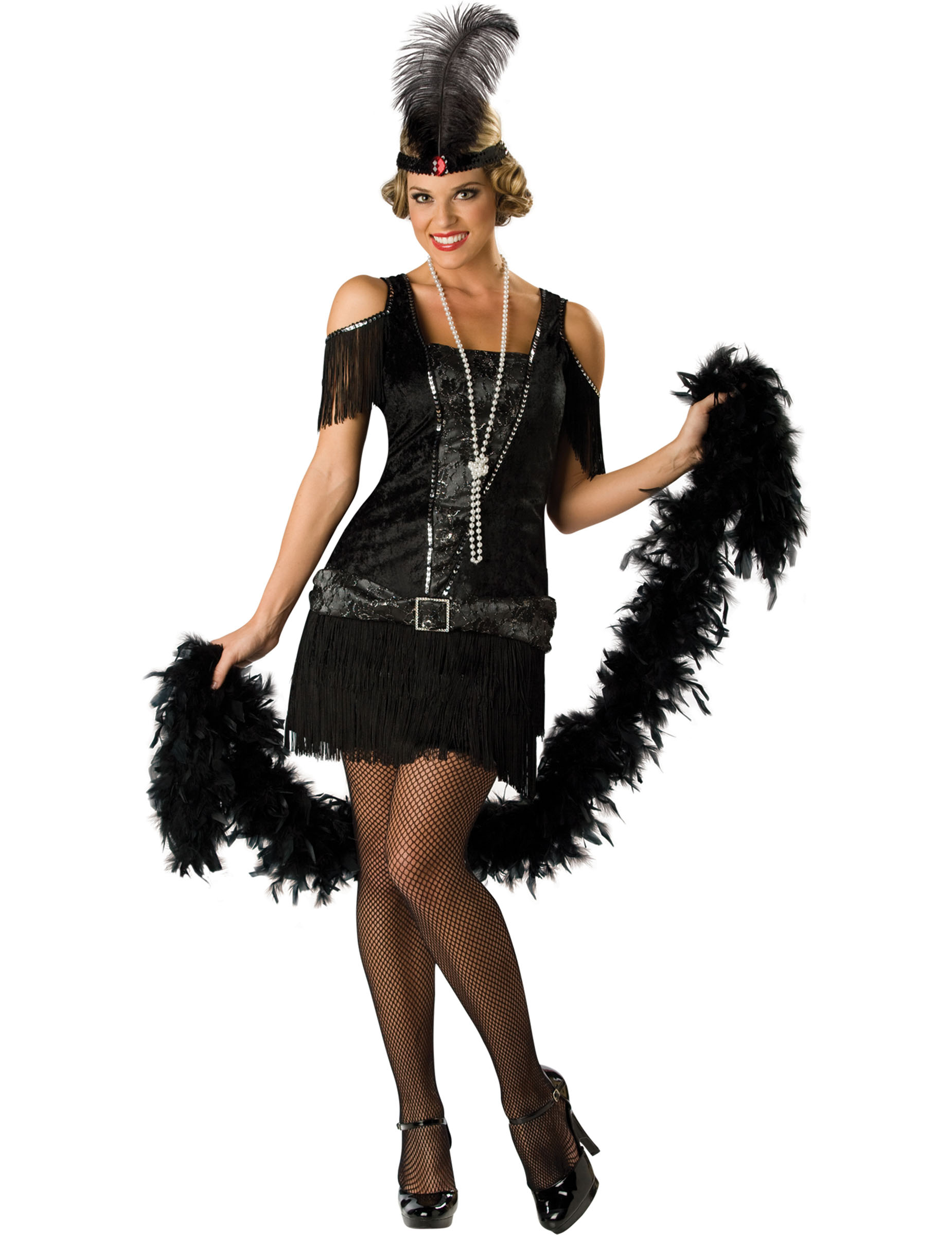 Stilechtes Zwanziger Jahre Deluxe Charleston Damenkostüm schwarz Stilechtes Zwanziger Jahre Deluxe Charleston Damenkostüm schwarz von INCHARACTER
