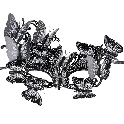 INCOK Schmetterling Waldfee Maskenball Masken für Damen - Schwarz Augenmaske Karneval Maske Männer Frauen Venezianische Maskerade Maske zum Halloween Ballparty Kostümzubehör INCOK Schmetterling Waldfee Maskenball Masken für Damen - Schwarz Augenmaske Karneval Maske Männer Frauen Venezianische Maskerade Maske zum Halloween Ballparty Kostümzubehör von INCOK