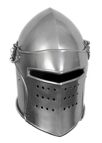 INDIAN HANDICRAFT Mittelalter Stahl Barbuta Rollenspiel Ritter Silber Helm, silber, Almost fits for all adults INDIAN HANDICRAFT Mittelalter Stahl Barbuta Rollenspiel Ritter Silber Helm, silber, Almost fits for all adults von INDIAN HANDICRAFT