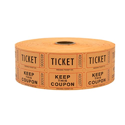 Raffle Tickets Orange 1000 per Roll 50/50 Fun Fair by Indiana Ticket Company Raffle Tickets Orange 1000 per Roll 50/50 Fun Fair by Indiana Ticket Company von INDIANA TICKET COMPANY
