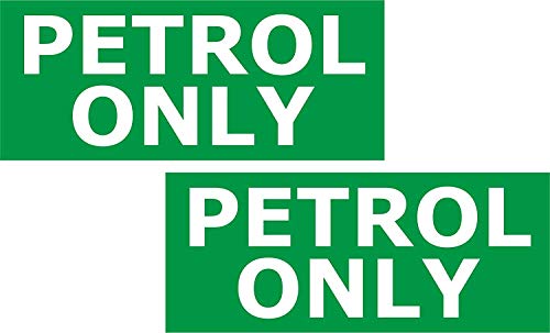PETROL ONLY 60x25 mm Stickers - Pack of 2 Car or Van Round Fuel Reminder Decals von INDIGOS UG
