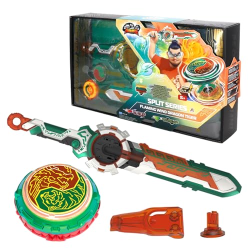 INFINITY NADO Kreisel für Kinder Metall Spielzeug Jungen, Battle Tops Kreisel Launcher Spielzeug, Spinning Tops Jungen ab 5 Jahre, Split Series Flaming Wind Dragon Tiger INFINITY NADO Kreisel für Kinder Metall Spielzeug Jungen, Battle Tops Kreisel Launcher Spielzeug, Spinning Tops Jungen ab 5 Jahre, Split Series Flaming Wind Dragon Tiger von Infinity Nado