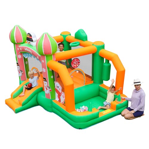 Aufblasbares Hüpfhaus für Kinder, Spielhaus Schloss mit Gebläse (Schnee-Hüpfhaus) von INFLATEFLY