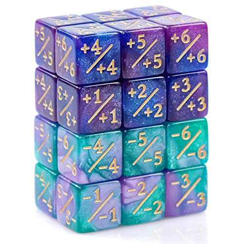 INHEMING 24 Stücke Würfelzähler Zeichen Würfel D6 15mm Würfel Cube Loyalität,Würfel Set Kompatibel mit MTG, CCG, Kartenspiel Zubehör von INHEMING