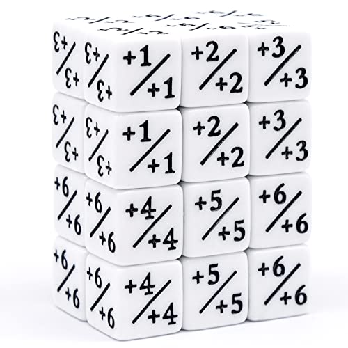 INHEMING 24 Stücke Würfelzähler Zeichen Würfel D6 16mm Würfel Cube Loyalität,Würfel Set Kompatibel mit MTG, CCG, Kartenspiel Zubehör von INHEMING