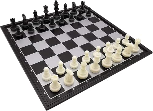 Magnetisches Reiseschachspiel mit klappbarem Schachbrett, Lernspielzeug für Kinder und Erwachsene, 2 Spieler (24 cm) von INHHCED