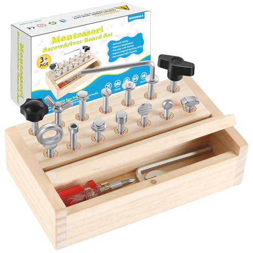 INIFEIDALA Montessori-Spielzeug für 3, 4, 5 Jahre, Montessori-Schraubendreher-Brett-Set, Kinder-Werkzeug-Set, sensorisches Vorschullernen für Kleinkinder, Reisen, Feinmotorik – STEM-Spielzeug INIFEIDALA Montessori-Spielzeug für 3, 4, 5 Jahre, Montessori-Schraubendreher-Brett-Set, Kinder-Werkzeug-Set, sensorisches Vorschullernen für Kleinkinder, Reisen, Feinmotorik – STEM-Spielzeug von INIFEIDALA