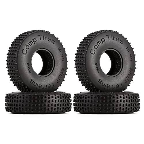 INJORA 1.0 RC Reifen Rock Crawler Comp Pins Mult Terrains Rad Reifen 65 * 19mm für 1/18 1/24 RC Crawler Auto Axial SCX24 Gladiator Bronco C10 JLU Deadbolt B17 FMS FCX24 Rock Buggy von INJORA