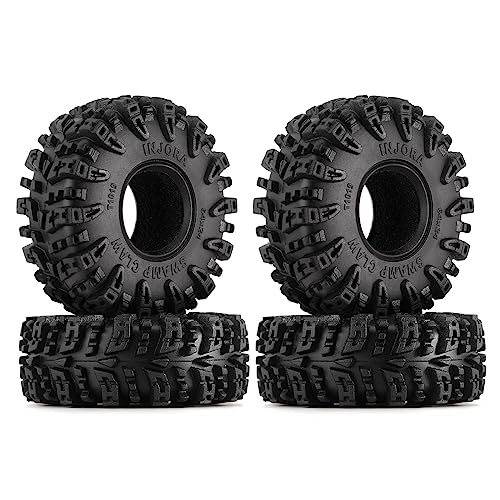 INJORA 1.0 Reifen - S5 Swamp Claw Mud Terrain Reifen für TRX4M AX24 SCX24 FCX24 1/18 1/24 RC Crawler Auto, 64 * 24mm, T1019 von INJORA