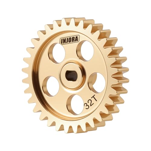 INJORA 15/32T Overdrive Messing Getriebe-Hauptrad mit Motorritzel für 1/24 Buggy Losi Micro-B von INJORA