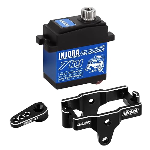 INJORA 7KG Servo INJS2065 mit Halterung und Servohorn für TRX4M TRX4MT 1/18 RC Crawler Upgrade Teile, Wasserdicht mit Hohem Drehmoment von INJORA