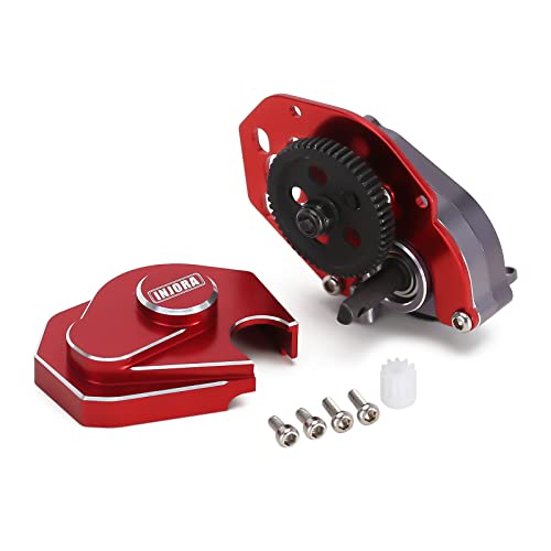 INJORA CNC Aluminium Komplett Getriebe mit 0.3 Mod Getriebe aus Stahl für Axial SCX24 Deadbolt C10 JLU Gladiator Bronco 1/24 RC Crawler Car Upgrade, Rot INJORA CNC Aluminium Komplett Getriebe mit 0.3 Mod Getriebe aus Stahl für Axial SCX24 Deadbolt C10 JLU Gladiator Bronco 1/24 RC Crawler Car Upgrade, Rot von INJORA