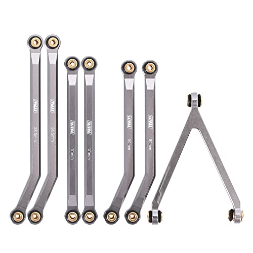 INJORA CNC Aluminium Chasis Lenker mit Hohem Spielraum für 1/24 RC Crawler LWB 133.7mm Axial SCX24 C10 JLU Bronco Base Camp（grau） von INJORA