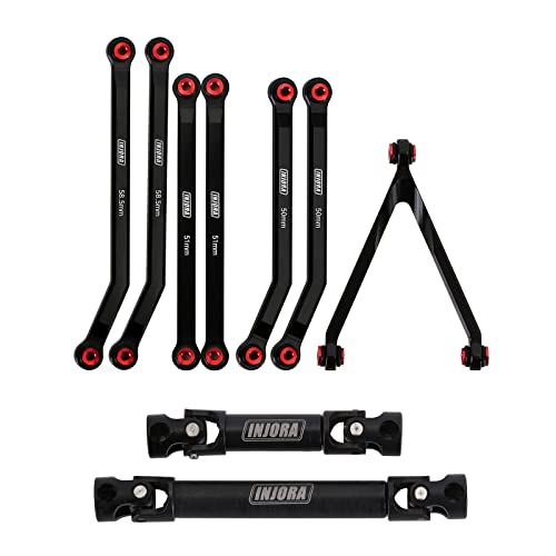 INJORA CNC Aluminium Links High Clearance Chassis Links und Crawler Antriebswelle für 1/24 RC Crawler LWB 133,7 mm Axial SCX24 Bronco C10 JLU Upgrade Teile,Schwarz INJORA CNC Aluminium Links High Clearance Chassis Links und Crawler Antriebswelle für 1/24 RC Crawler LWB 133,7 mm Axial SCX24 Bronco C10 JLU Upgrade Teile,Schwarz von INJORA